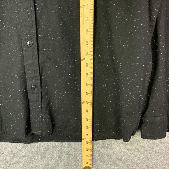 Flint & Tinder Mens Black Speckled Button-Up Shirt XXL‎ Cotton Blend Long Sleeve - Picture 4 of 10